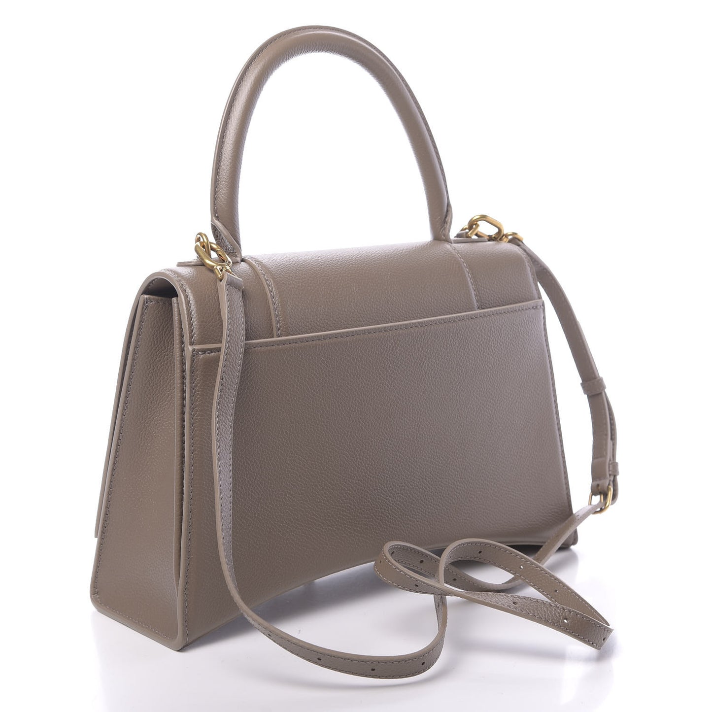 Grained Calfskin Medium Hourglass Top Handle Bag Mink Grey