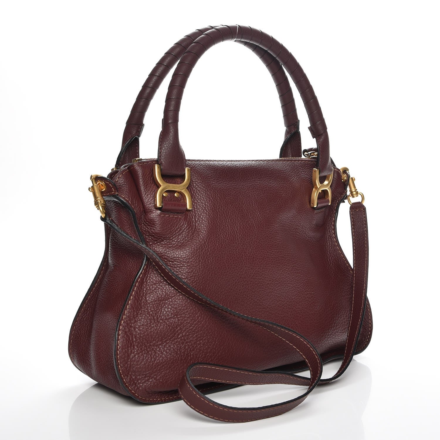 Chloe Calfskin Medium Marcie Satchel Wine Purple 4 of 8