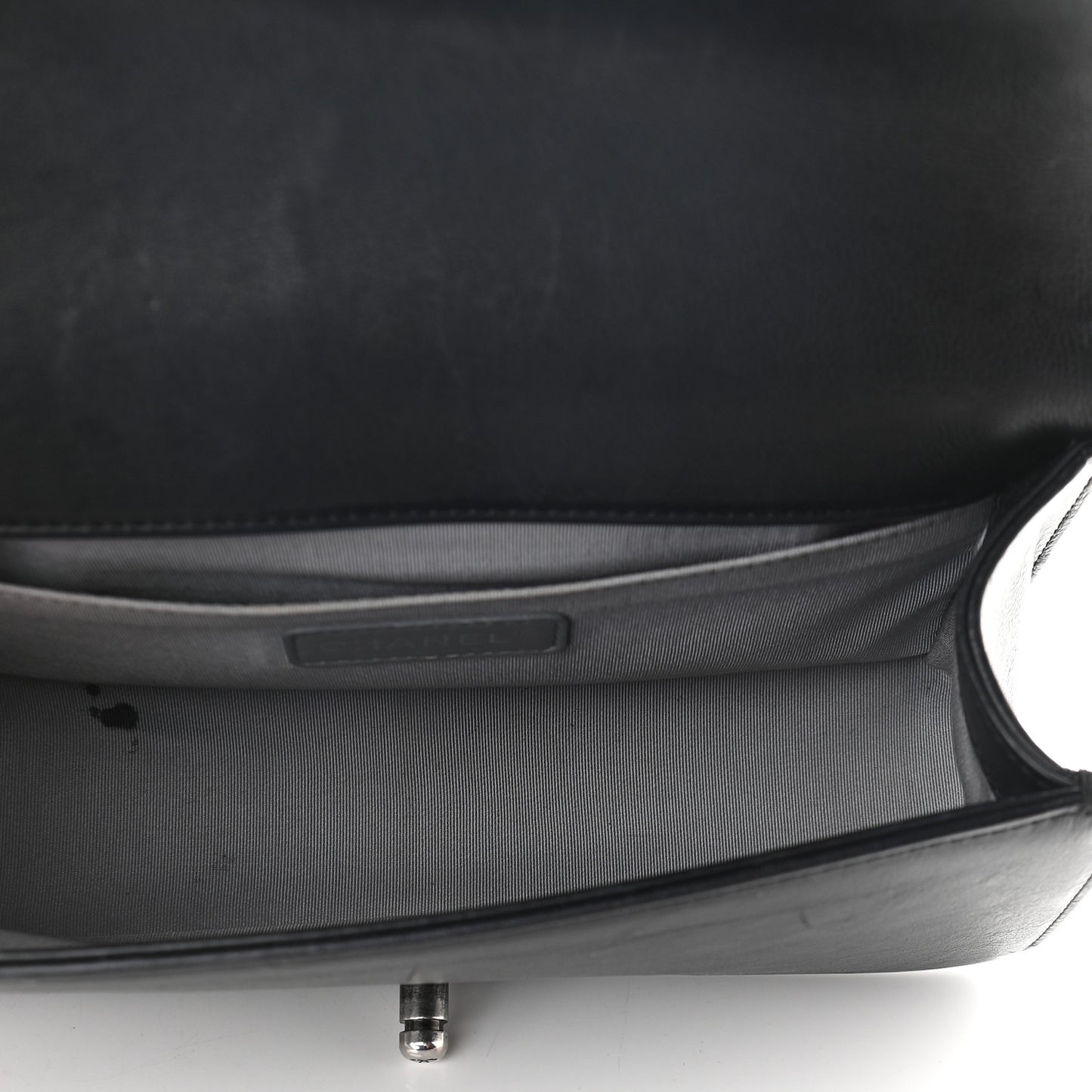 Calfskin Double Stitch Medium Boy Flap Black