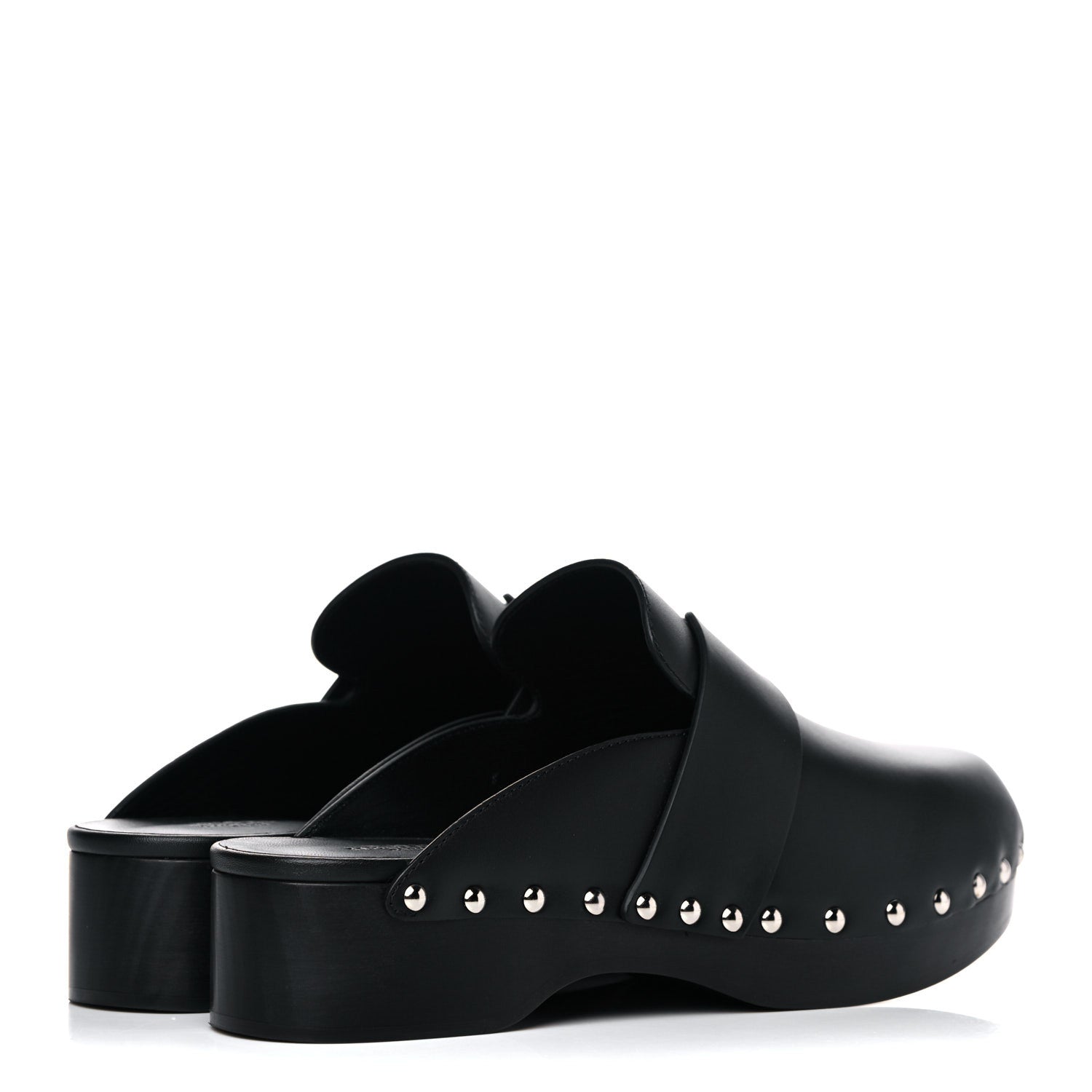 Hermes Calfskin Calya Mules 38 Black 4 of 11