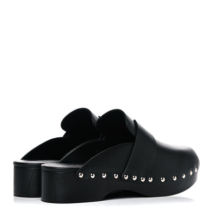 Hermes Calfskin Calya Mules 38 Black 4 of 11