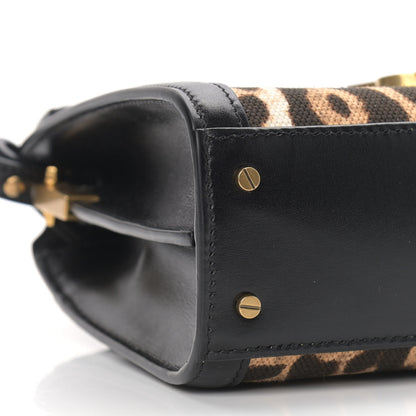 Saint Laurent Canvas Leopard Print Mini Classic Monogram Cassandra Top Handle Black 7 of 8