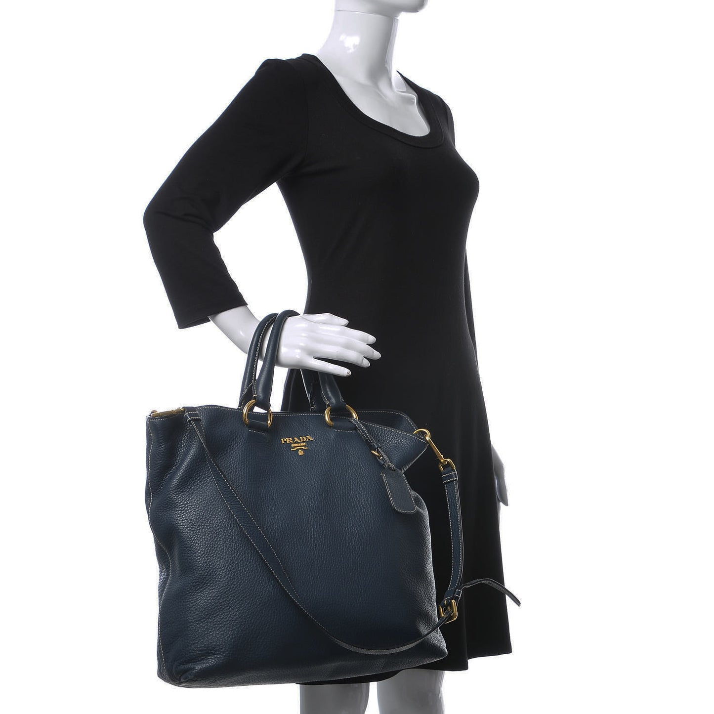 Vitello Daino Shopping Tote Inchiostro