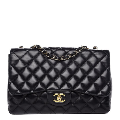 Chanel Lambskin Quilted Jumbo Single Flap Black 1 of 8