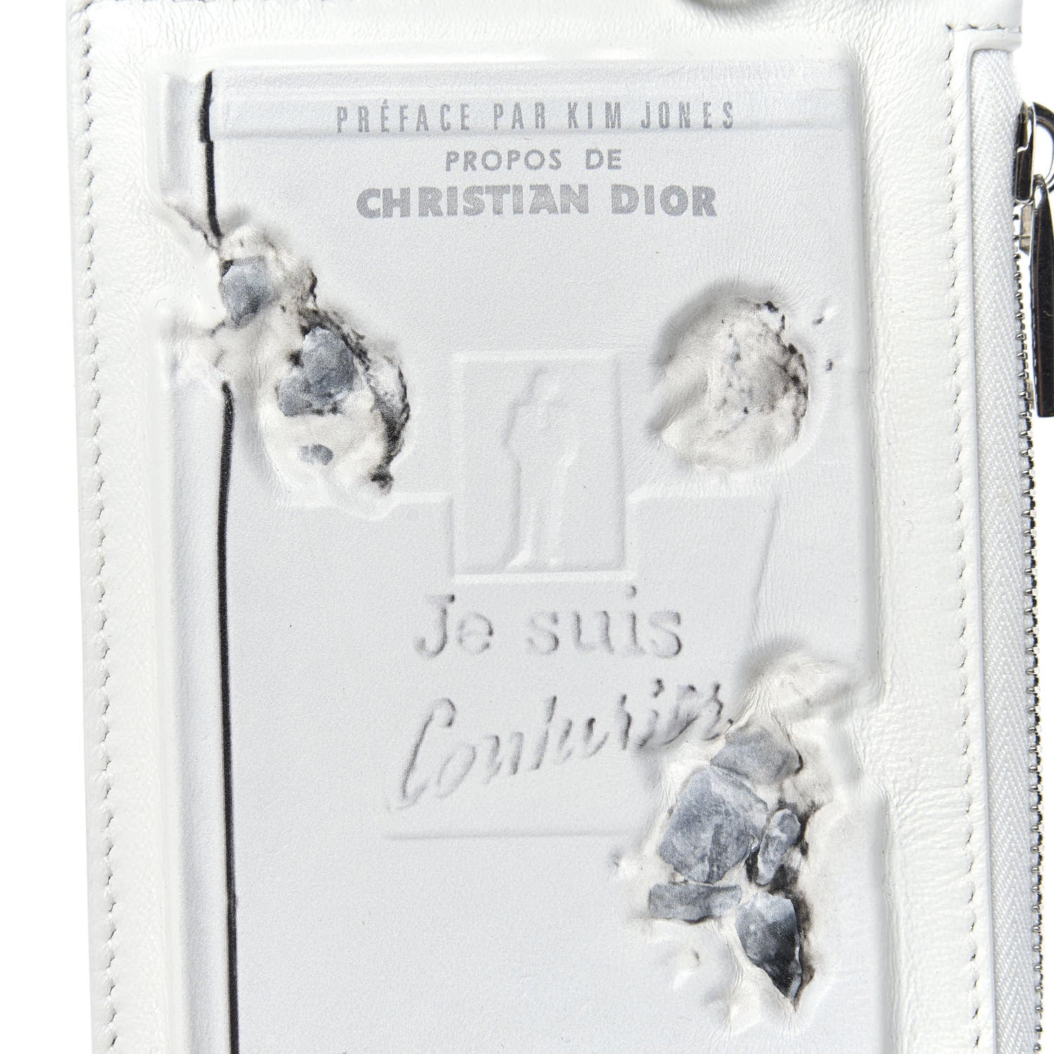 Christian Dior X DANIEL ARSHAM Grained Calfskin Zip Charm White 8 of 9