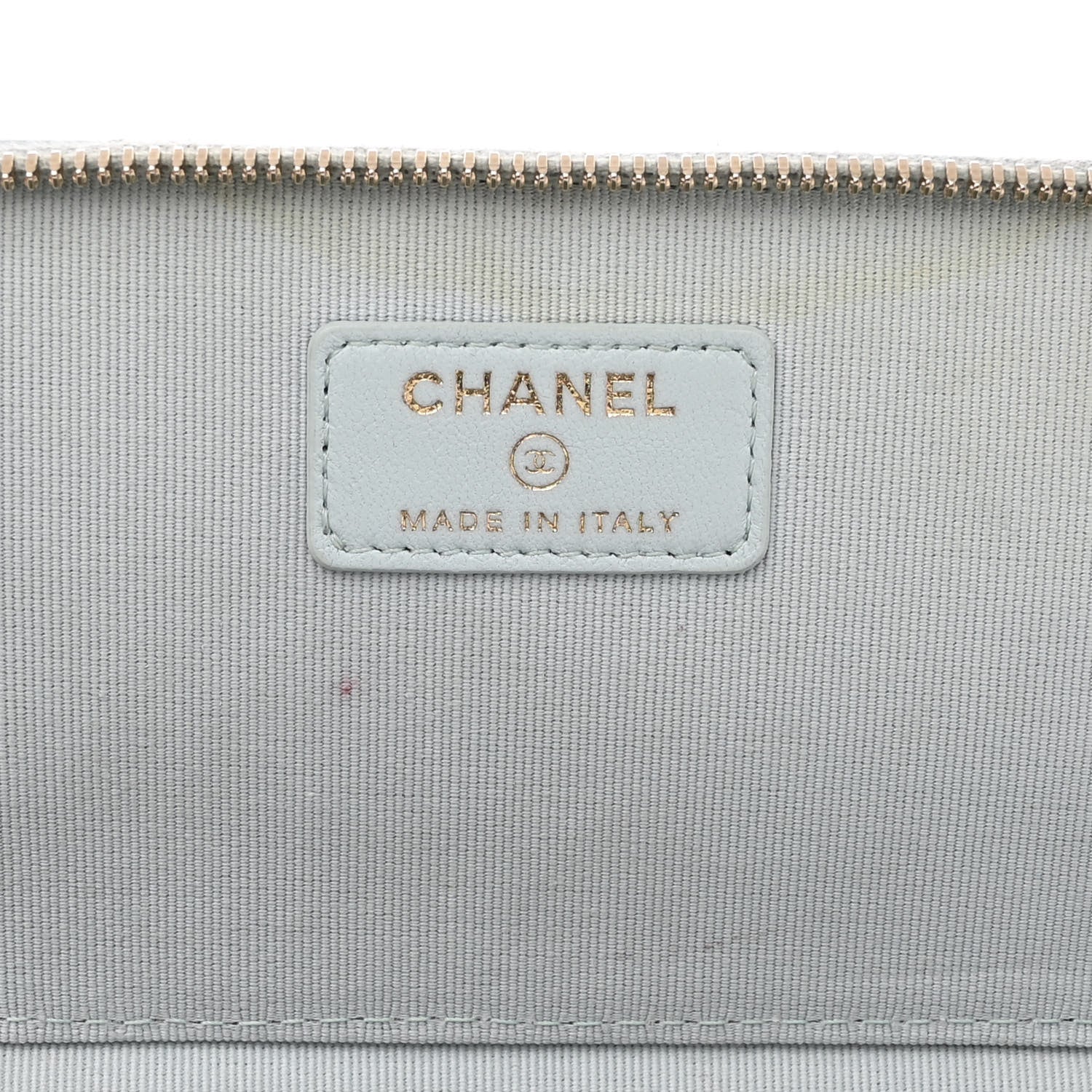 Chanel Lambskin Quilted Small Top Handle Vanity Case With Chain Light Blue 6 of 12