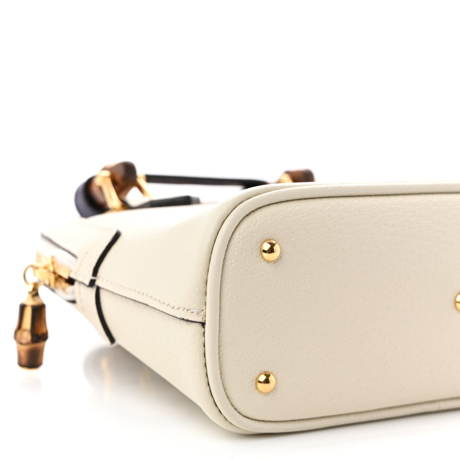 Gucci Textured Dollar Calfskin Mini Diana Dome Tote Bag White 9 of 11