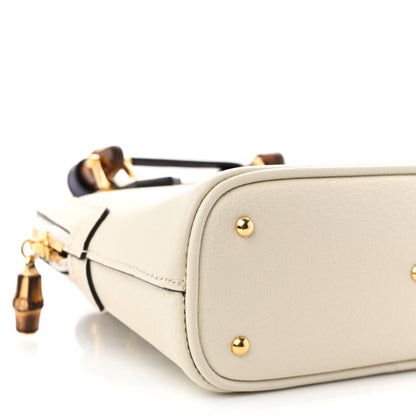 Gucci Textured Dollar Calfskin Mini Diana Dome Tote Bag White 9 of 11