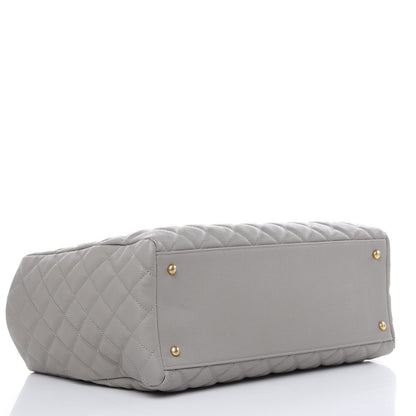 Chanel Caviar Quilted Large Coco Handle Shopping Tote Grey 5 of 11