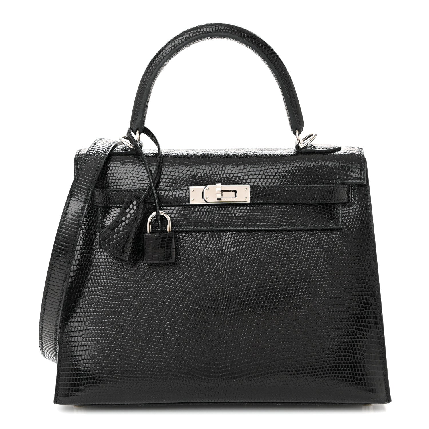 Hermes Lizard Niloticus Kelly Sellier 25 Black 1 of 11
