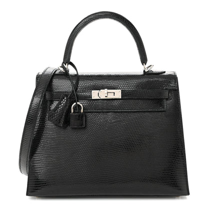 Hermes Lizard Niloticus Kelly Sellier 25 Black 1 of 11