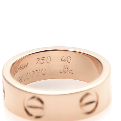 Cartier 18K Pink Gold 5.5mm LOVE Ring 46 3.75 5 of 5