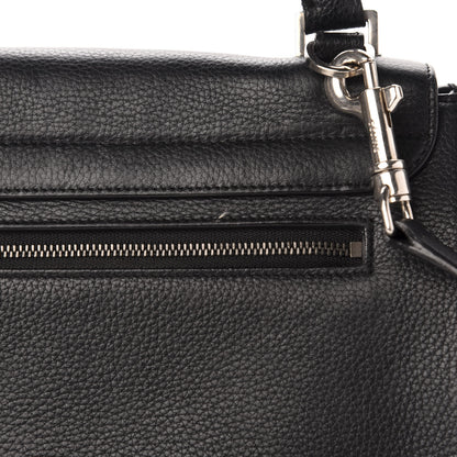 Celine Drummed Calfskin Suede Small Trapeze Black 12 of 13
