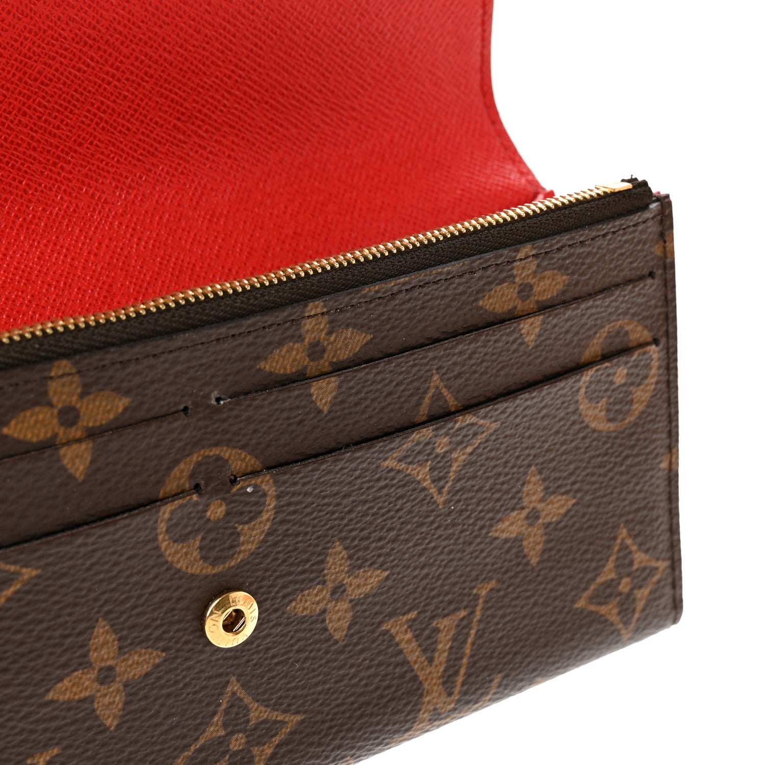 Louis Vuitton Monogram Bloom Flower Emilie Wallet Rouge 8 of 14