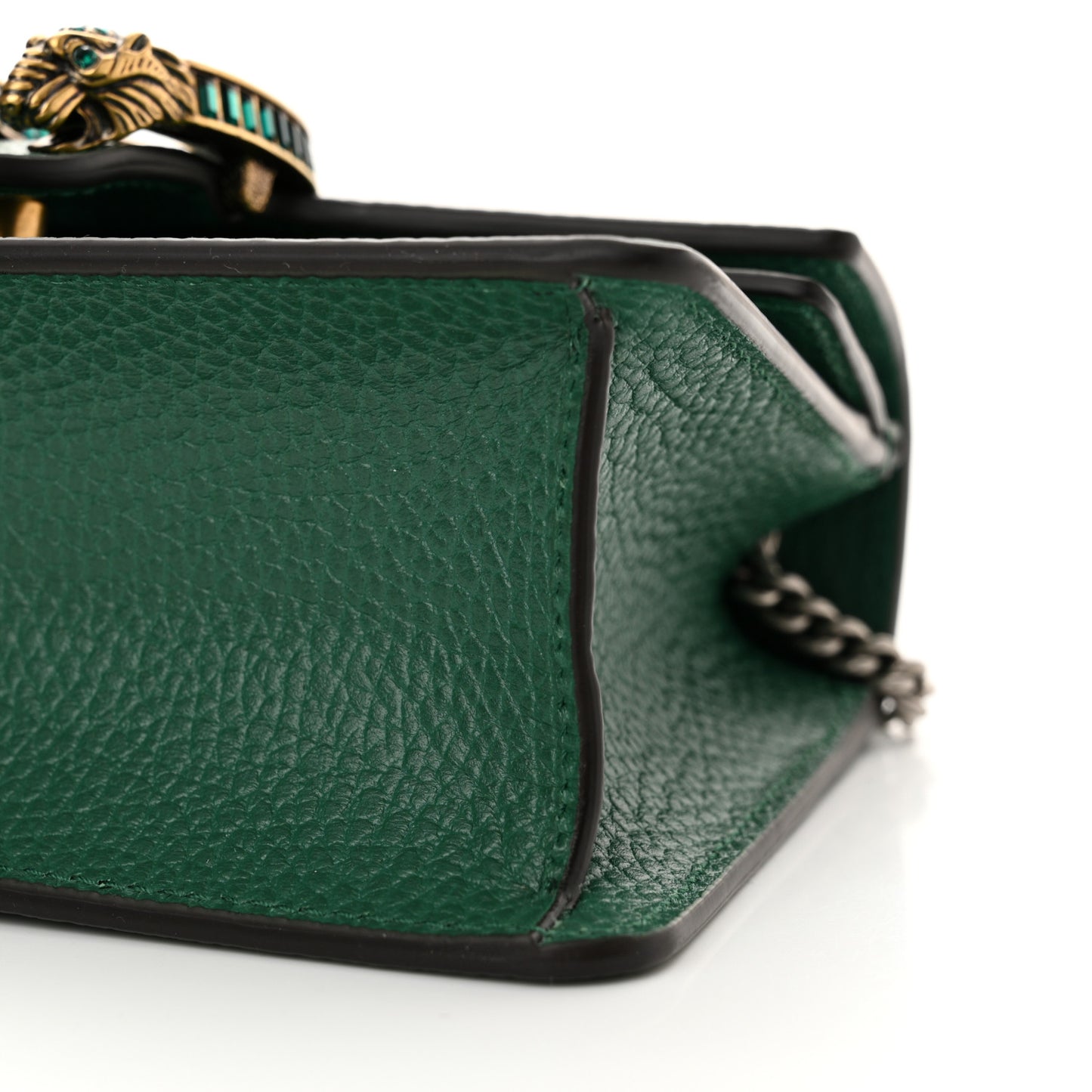 Dollar Calfskin Crystal Mini Dionysus Top Handle Bag Emerald