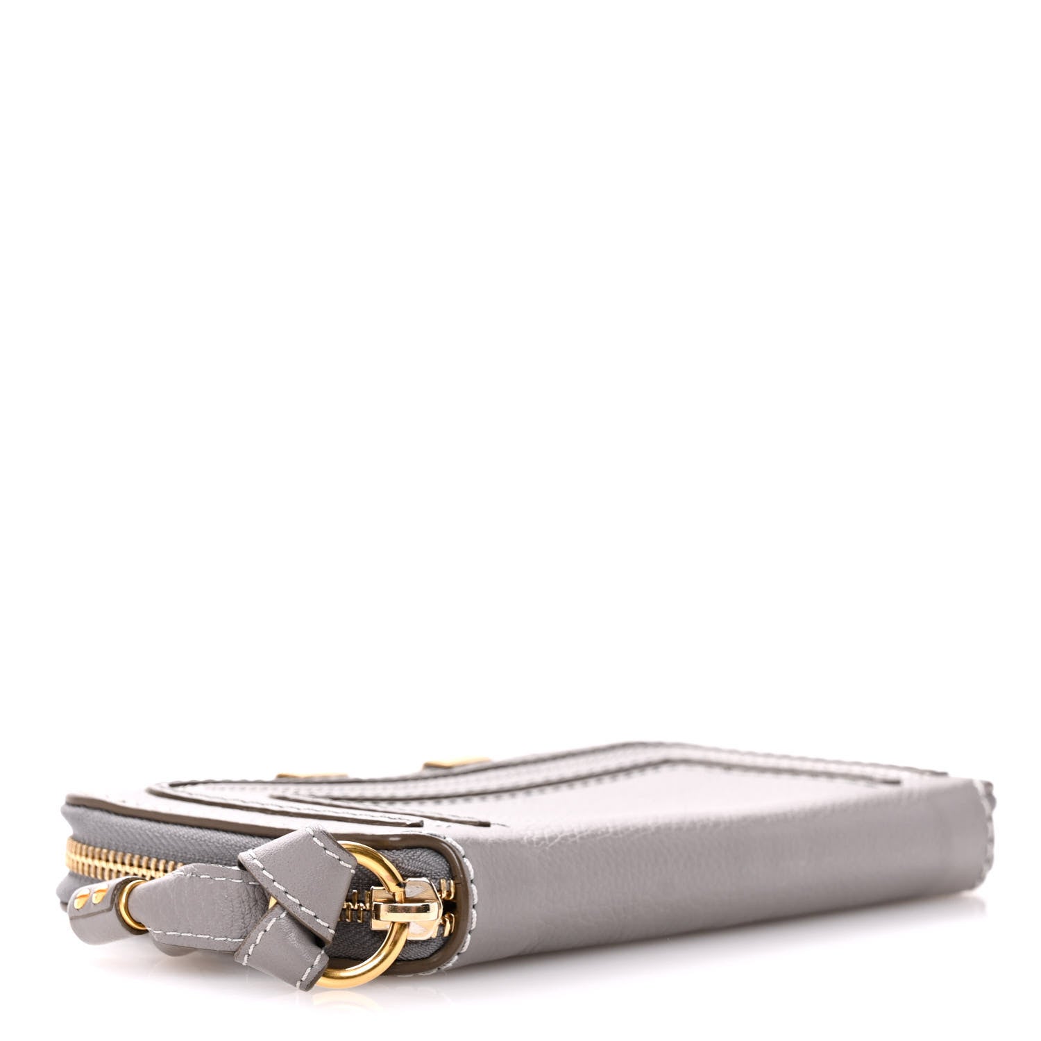 Chloe Calfskin Marcie Long Zip Around Wallet Cashmere Grey 4 of 15