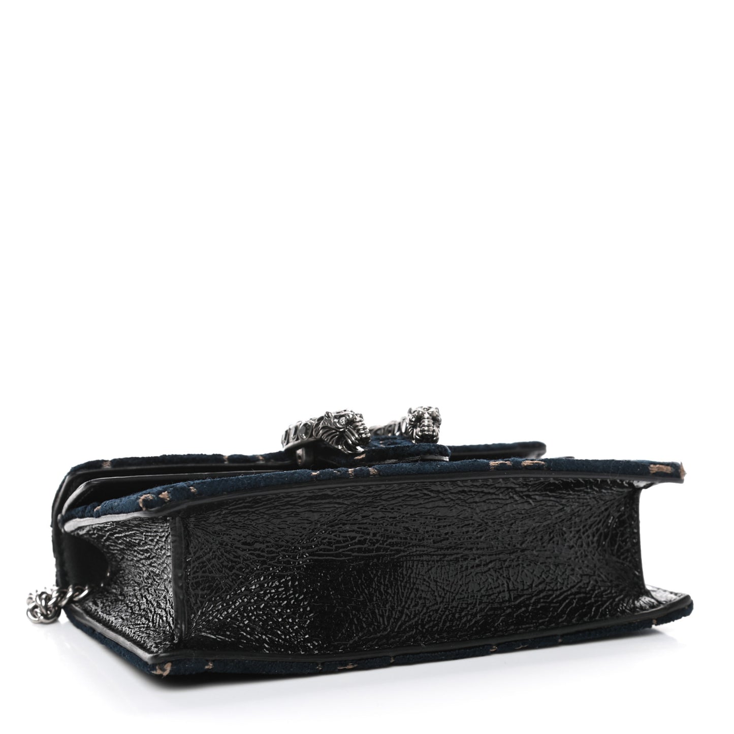 Velvet GG Monogram Super Mini Dionysus Shoulder Bag Blue Beige Black