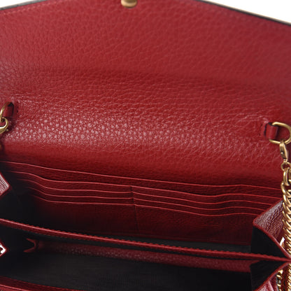 Gucci Calfskin GG Marmont Chain Wallet Vulcanic Red 8 of 10