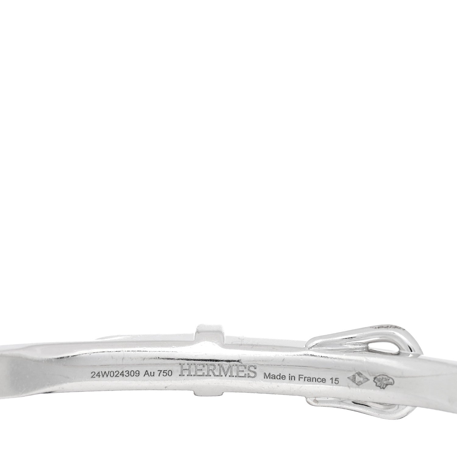 Hermes 18K White Gold Diamond Etriviere Bracelet 3 of 4