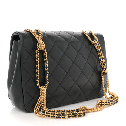 Chanel Lambskin Quilted Chain To Chain Flap Black 3 of 11