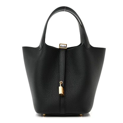 Hermes Taurillon Clemence Picotin Lock 18 PM Black 1 of 11