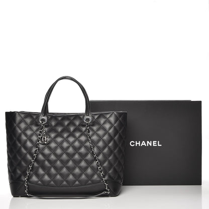 Chanel Calfskin Quilted Large Easy Shopping Tote Black 9 of 9