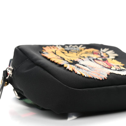 Gucci Canvas Web Tiger Embroidered Messenger Bag Black 8 of 9