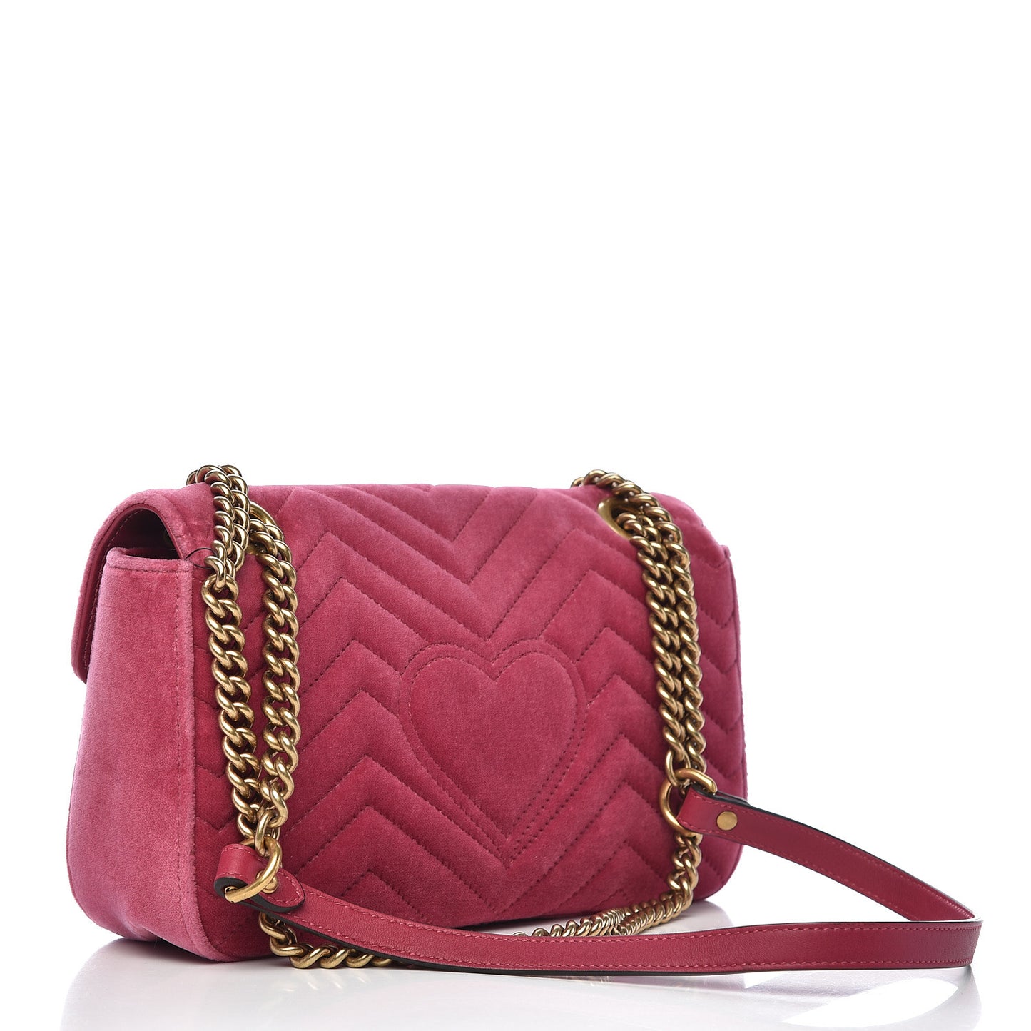 Velvet Matelasse Small GG Marmont Shoulder Bag Light Raspberry Rose