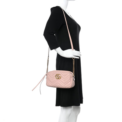 Gucci Calfskin Matelasse Small GG Marmont Chain Shoulder Bag Perfect Pink 2 of 11