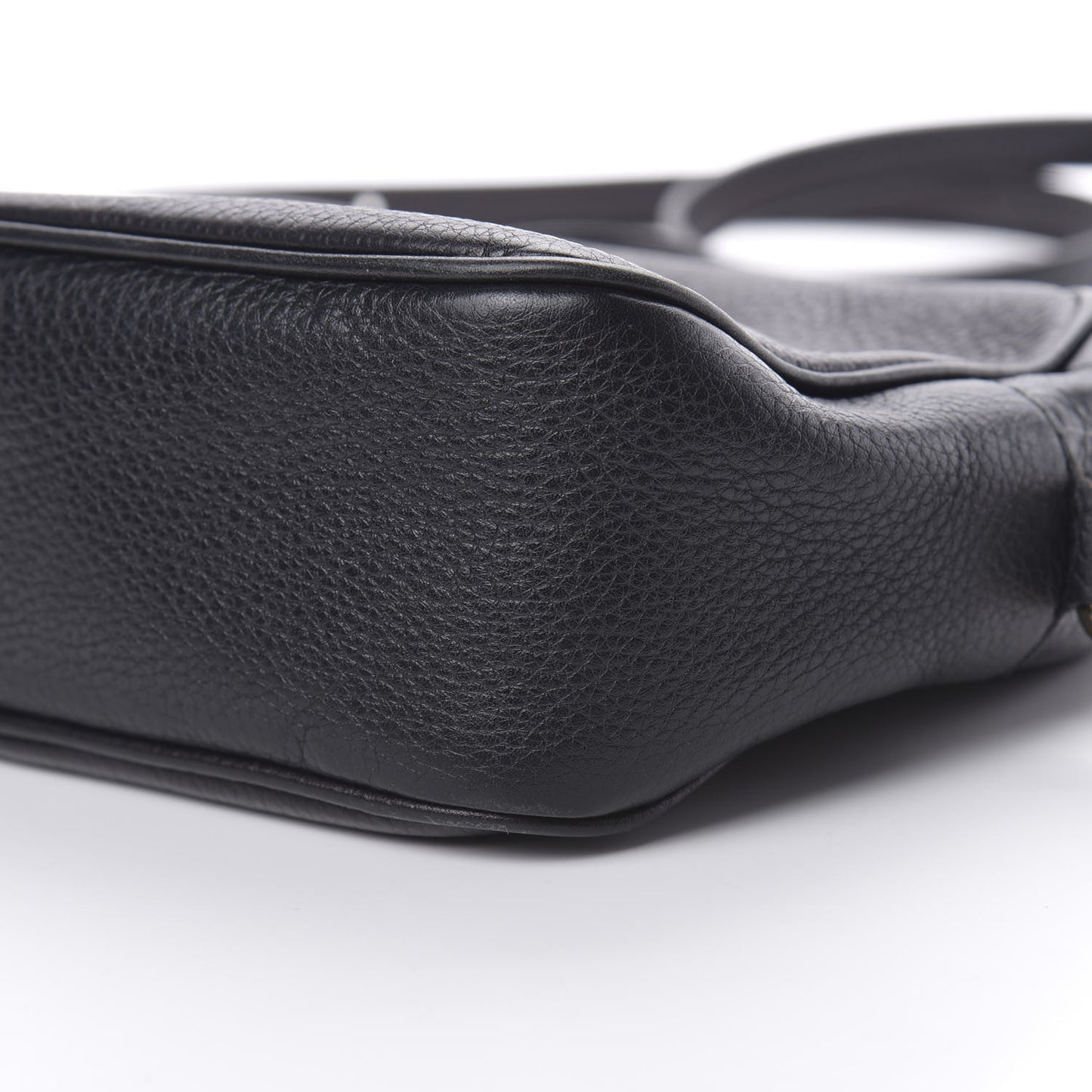 Pebbled Calfskin Small Soho Disco Bag Black