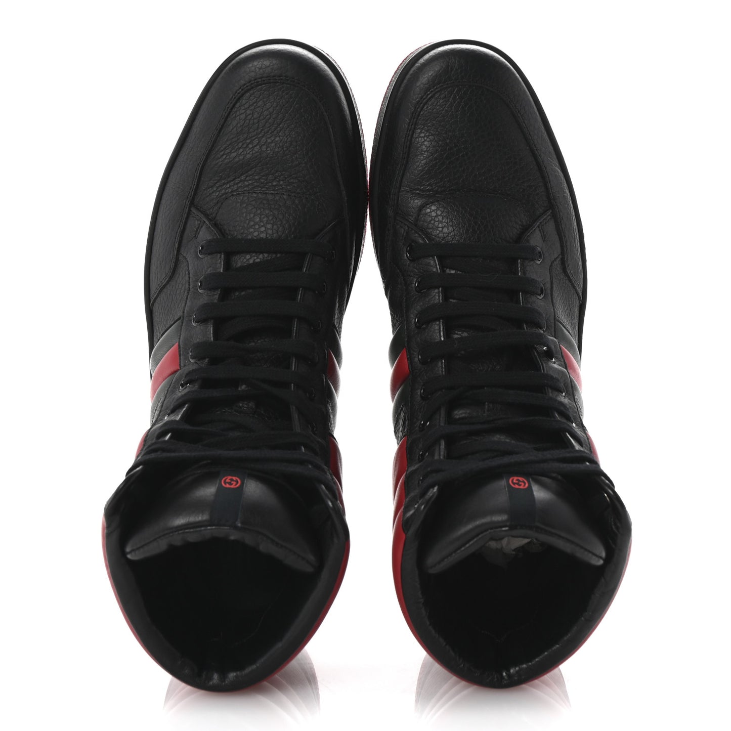 Calfskin Web Mens High Top Sneakers 11 Black Red Green