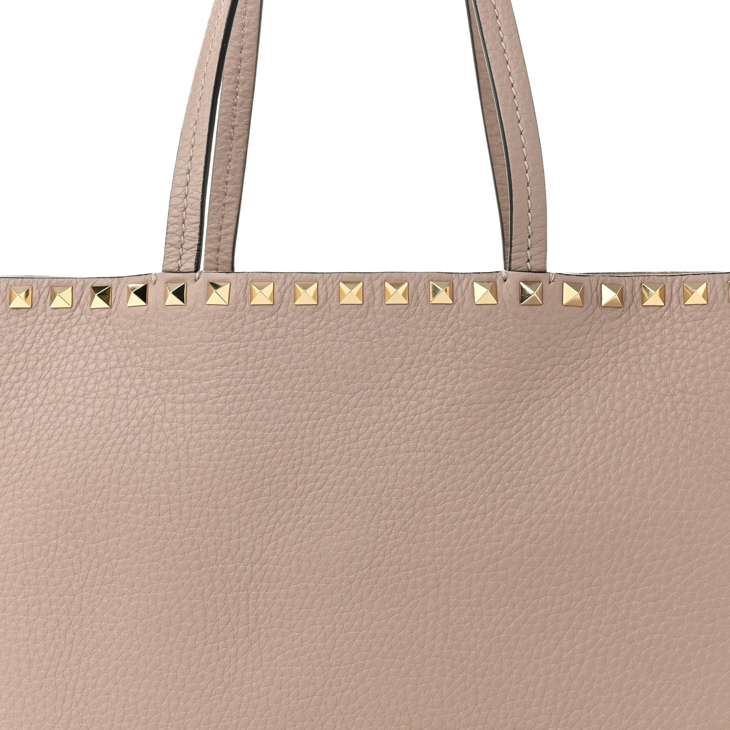 Valentino Garavani Grained Calfskin Small Rockstud Shoulder Tote Poudre 6 of 8