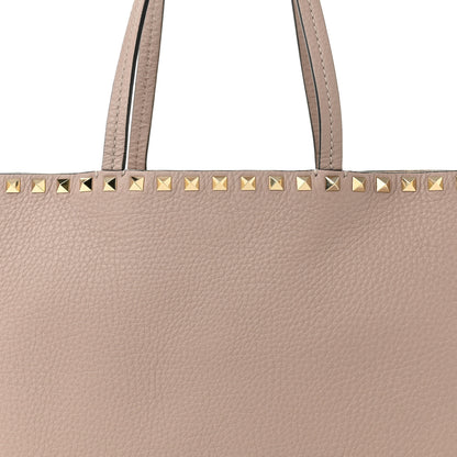 Valentino Garavani Grained Calfskin Small Rockstud Shoulder Tote Poudre 6 of 8