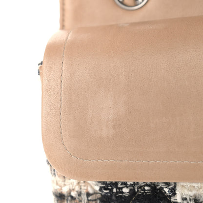 Chanel Tweed Quilted Medium Double Flap Beige White Black 12 of 12