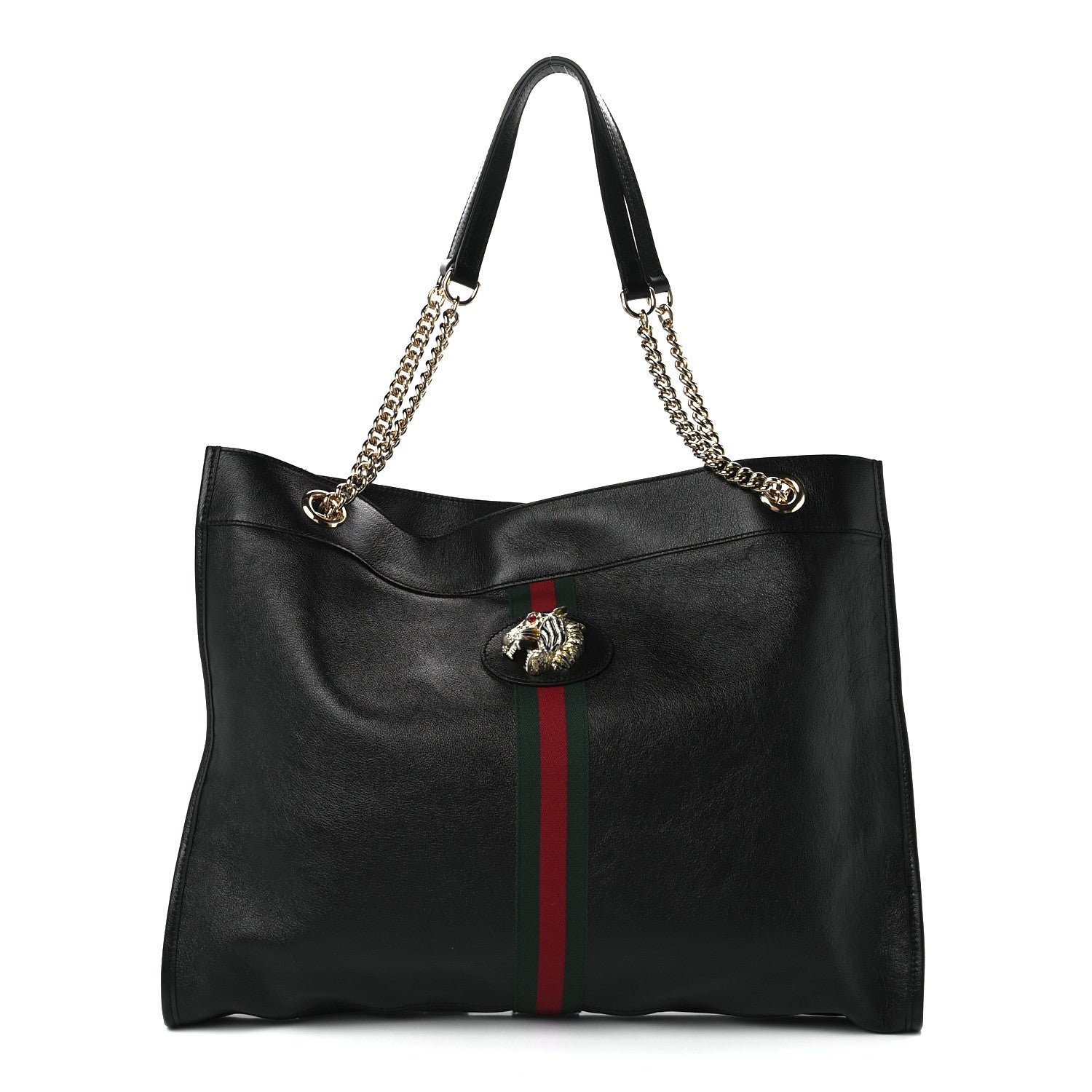 Gucci Calfskin Large Rajah Chain Tote Black 3 of 14