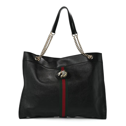 Gucci Calfskin Large Rajah Chain Tote Black 3 of 14