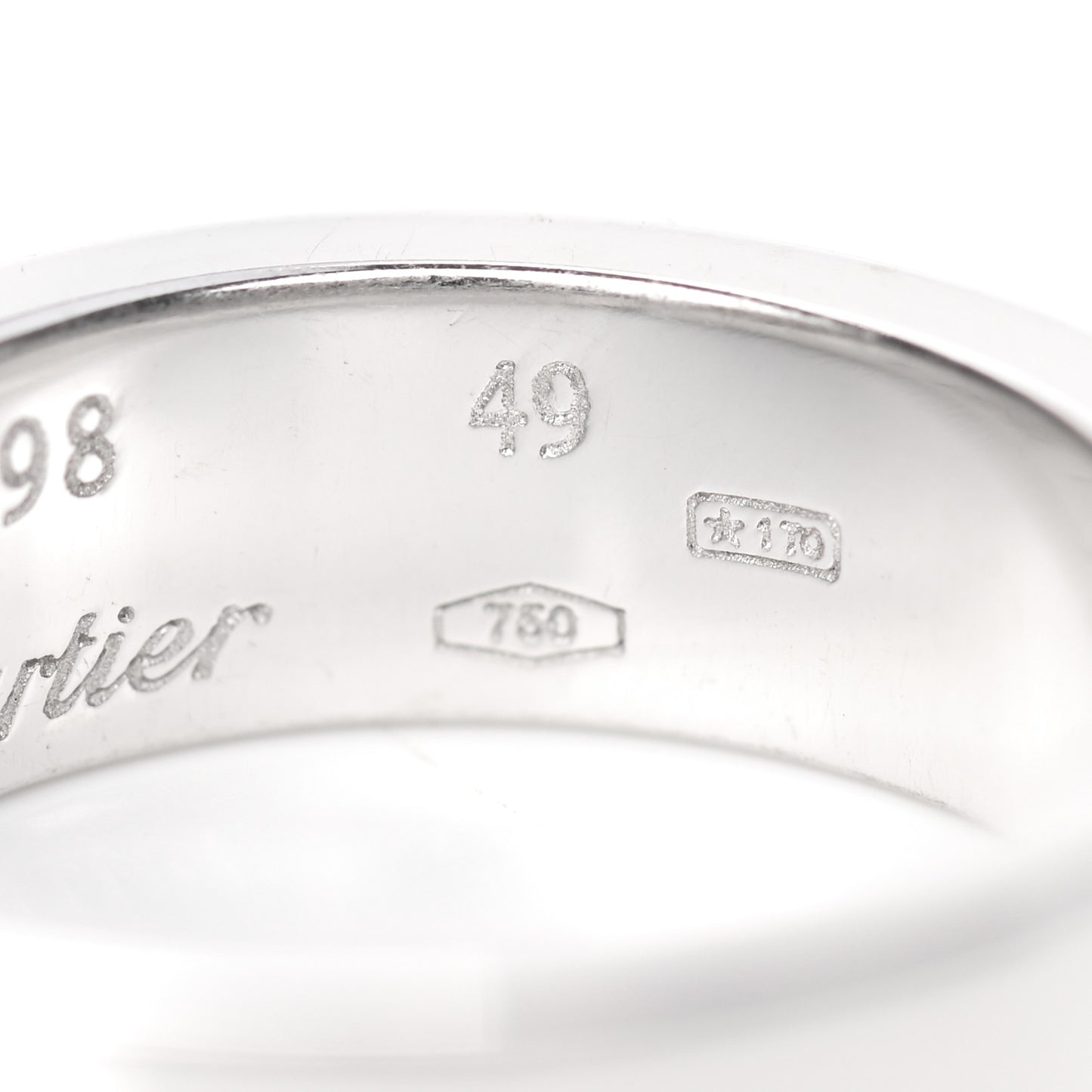 18K White Gold Diamond Anniversary Band Ring 49 4.75