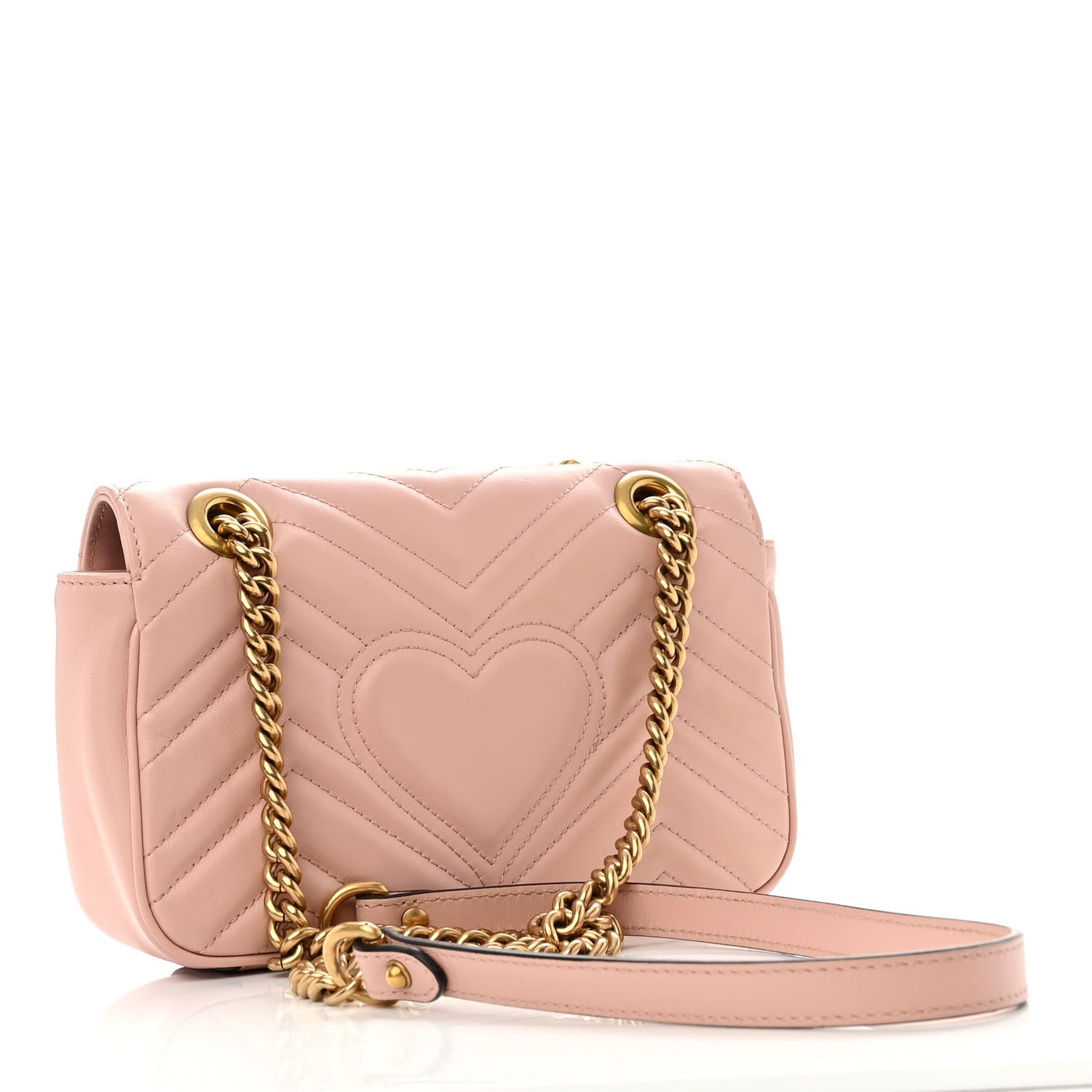 Gucci Calfskin Matelasse Mini GG Marmont Shoulder Bag Perfect Pink 3 of 10