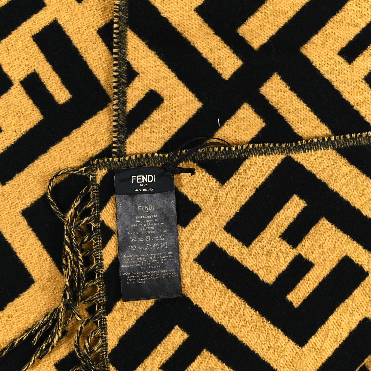 Cashmere FF Scarf Black Giallo