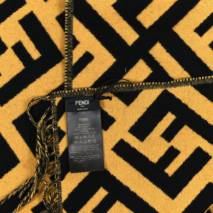 Fendi Cashmere FF Scarf Black Giallo 3 of 3