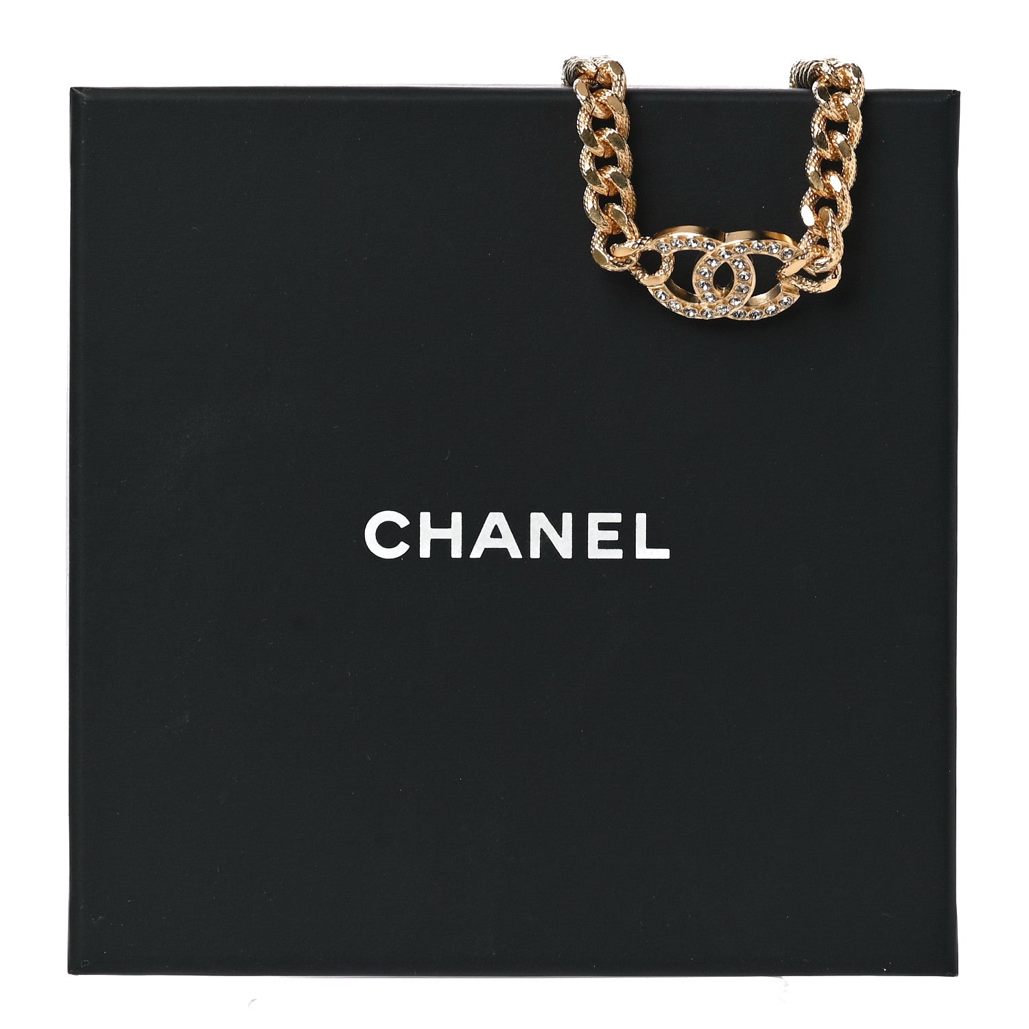 Chanel Crystal CC Chain Link Bracelet Gold 5 of 5