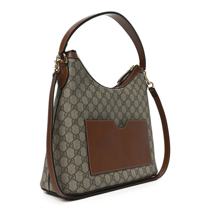 Gucci GG Supreme Monogram Linea A Hobo Brown 3 of 10