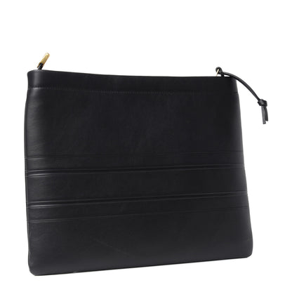 Christian Dior Calfskin Embossed Logo Zip Clutch Black 3 of 7