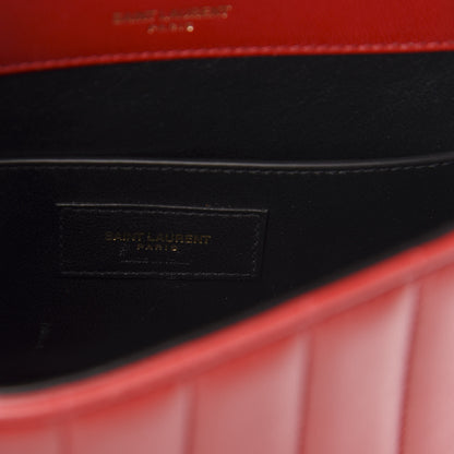 Saint Laurent Lambskin Matelasse Monogram Medium Vicky Chain Bag Rouge Eros 7 of 10