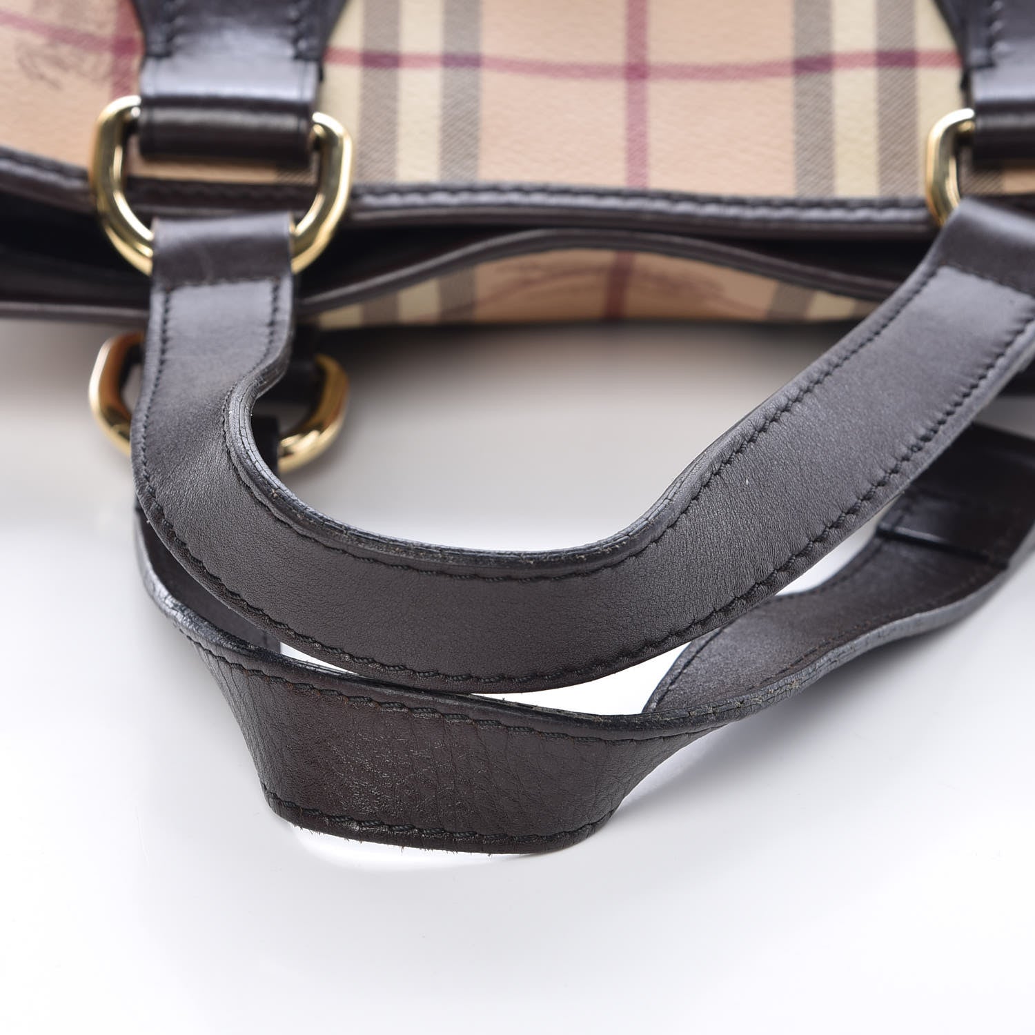Burberry Haymarket Check Small Onslow Tote Chocolate 14 of 19