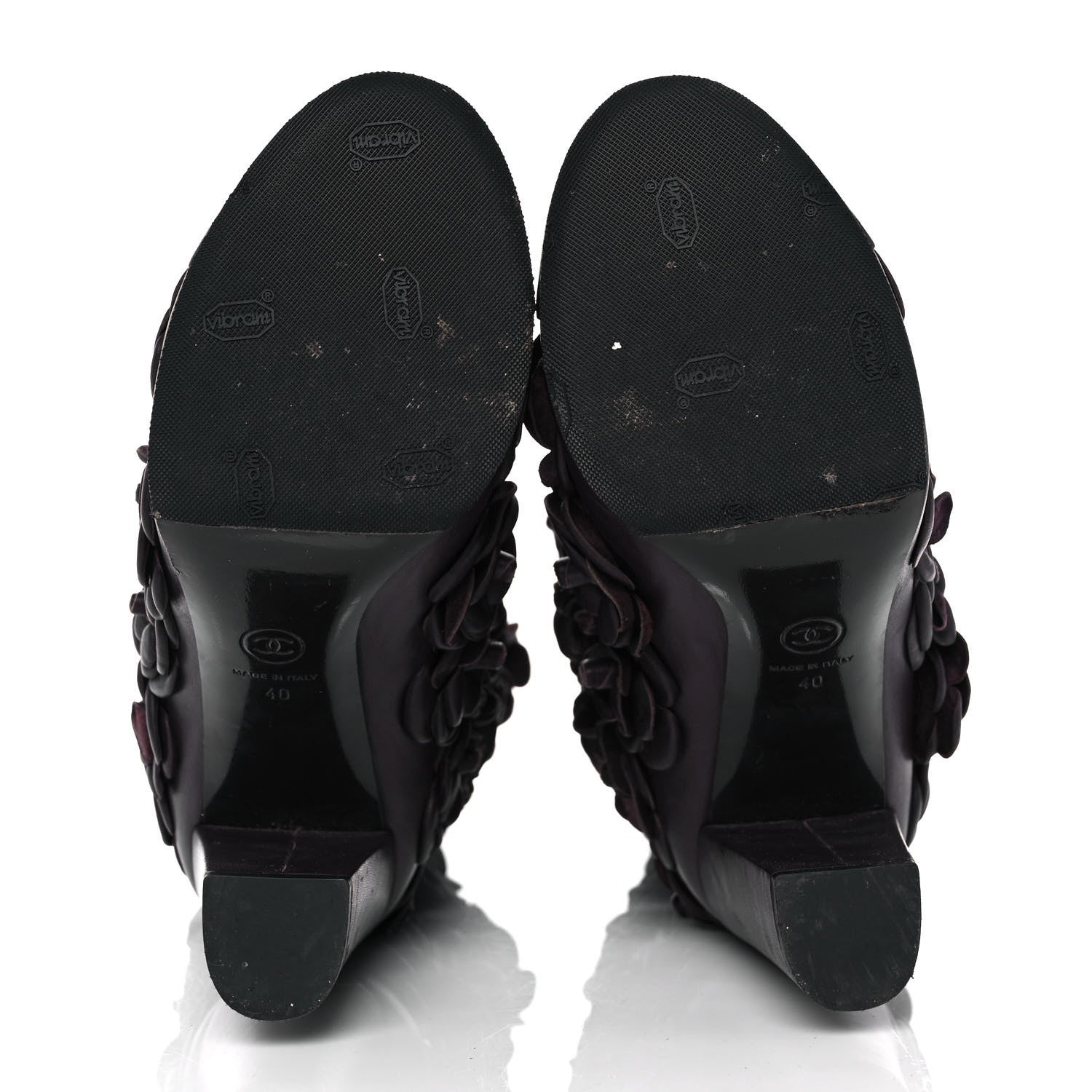 Chanel Calfskin Camellia Boots 40 Bordeaux 6 of 8