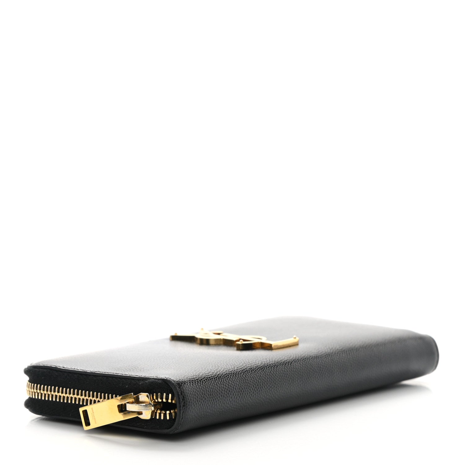 Saint Laurent Grain De Poudre Monogram Zip Around Wallet Black 4 of 11