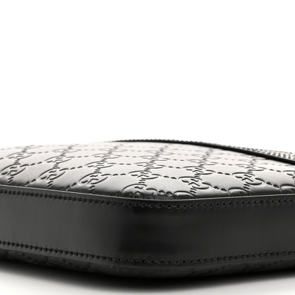 Gucci Guccissima Signature Small Messenger Bag Black 10 of 12