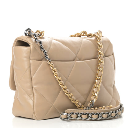 Chanel Lambskin Quilted Large Chanel 19 Flap Dark Beige 3 of 11