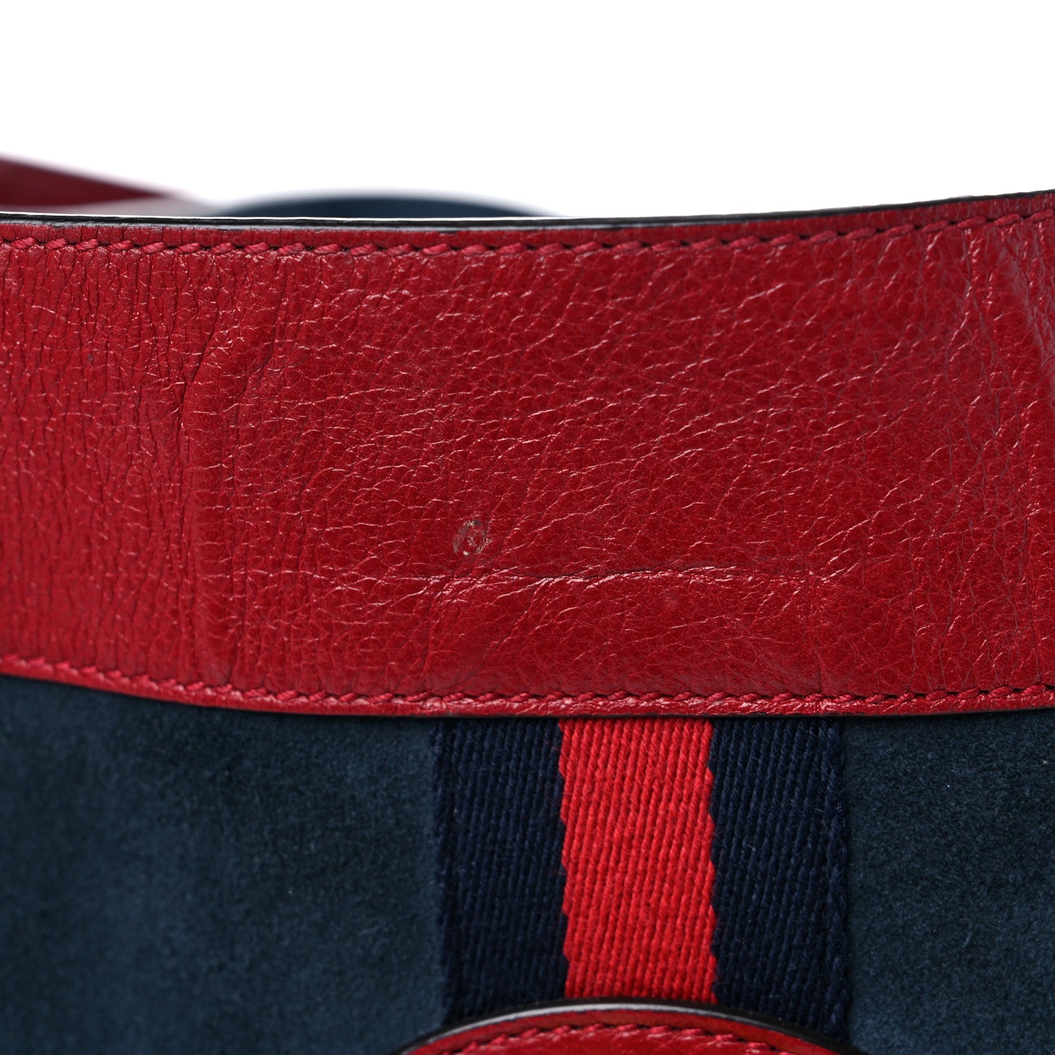 Gucci Suede Calfskin Large Rajah Chain Tote New Blue Romantic Cherry 14 of 14